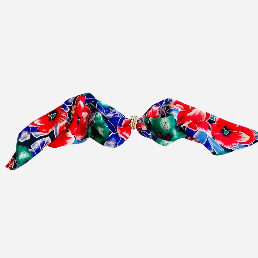 NWT SIlklette Floral Bloom NWT SILKLETTE Spotted 100% Fine Silk Kerchief Scarf